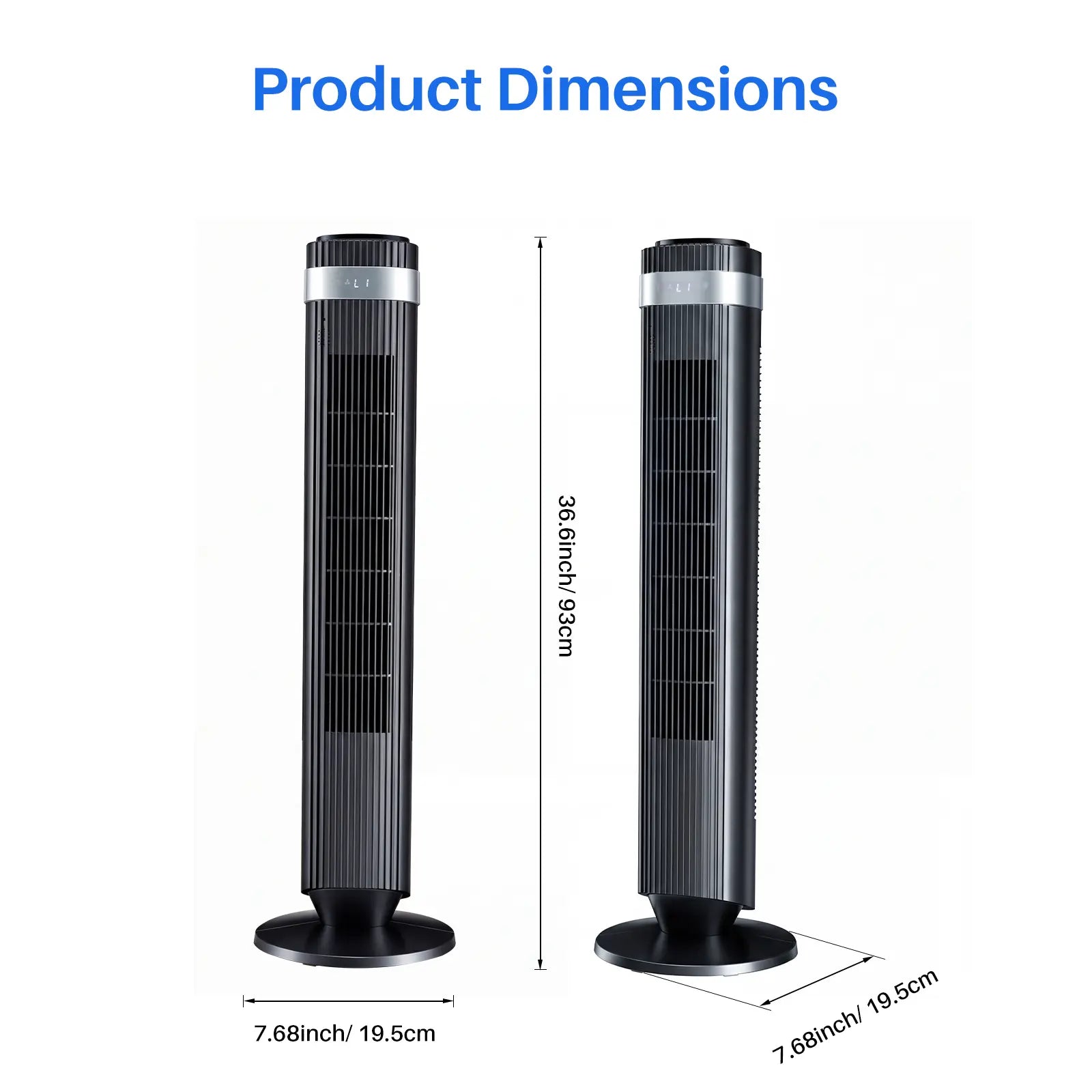 【New】Tower Fan for Bedroom, 28dB Silent Standing Fan with 12H Timer, Smart Auto Mode, 64° Oscillating Bladeless Cooling Fan for Home Office