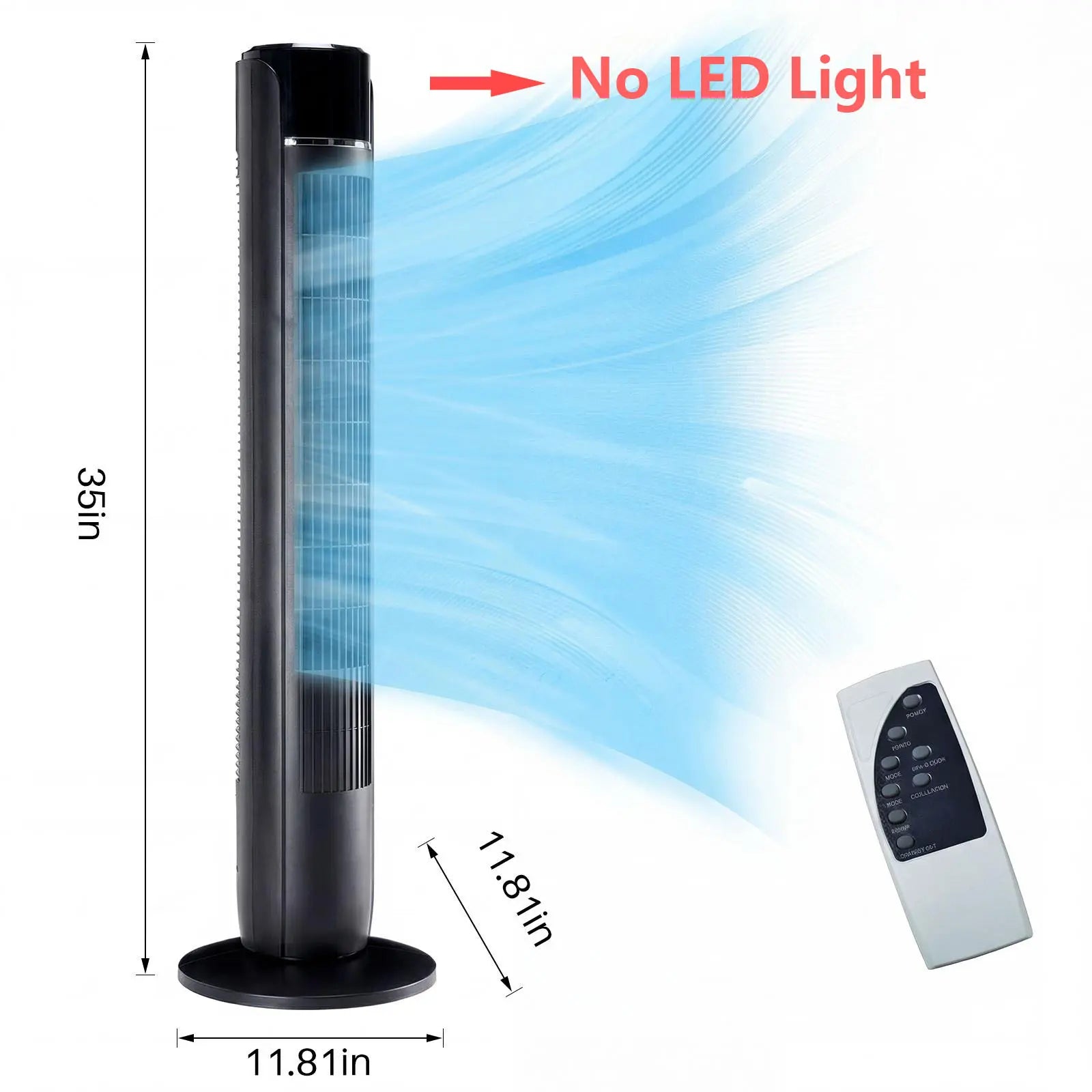 【New】Tower Fan for Bedroom, 28dB Silent Standing Fan with 12H Timer, Smart Auto Mode, 64° Oscillating Bladeless Cooling Fan for Home Office - Color: Black-35IN