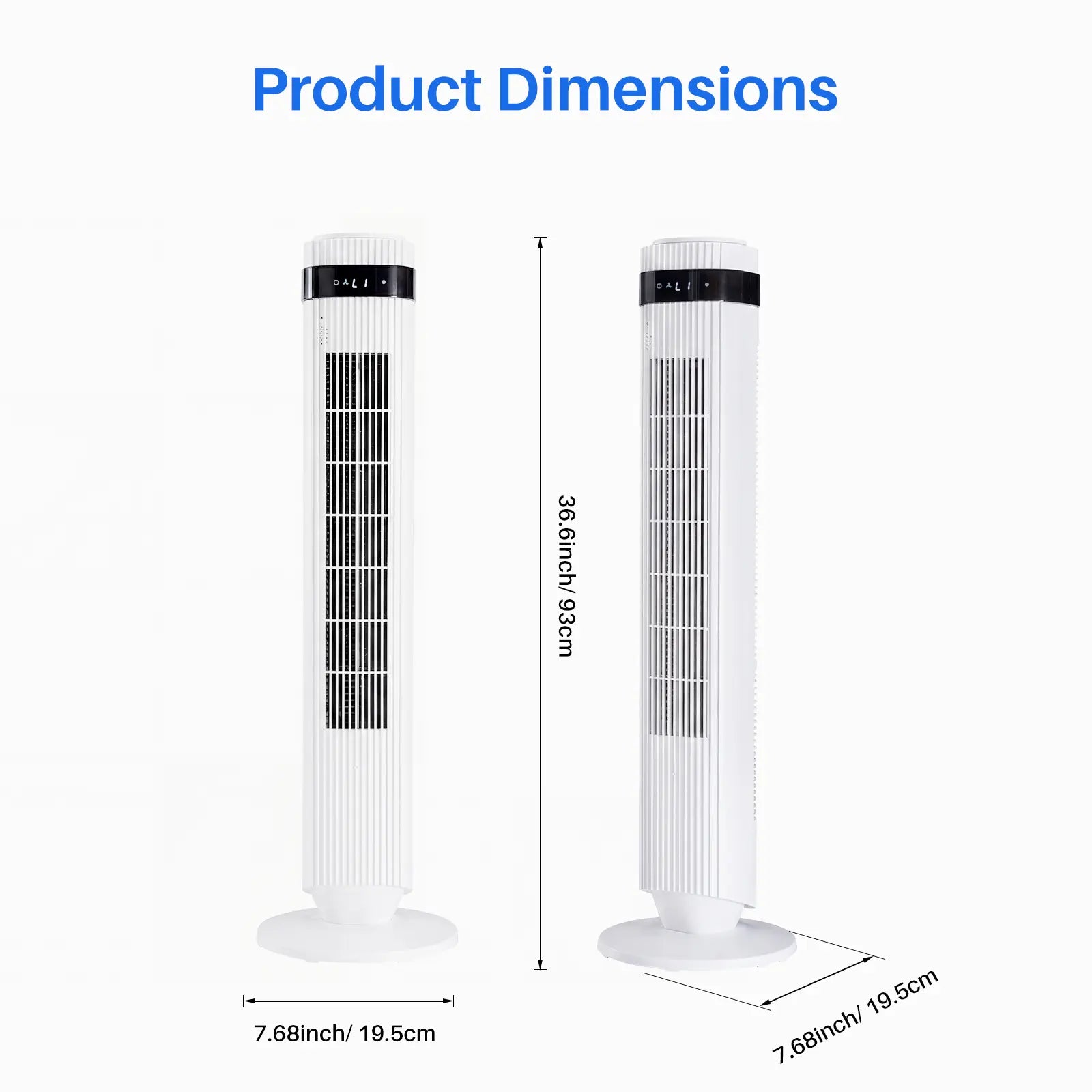【New】Tower Fan for Bedroom, 28dB Silent Standing Fan with 12H Timer, Smart Auto Mode, 64° Oscillating Bladeless Cooling Fan for Home Office - Color: White